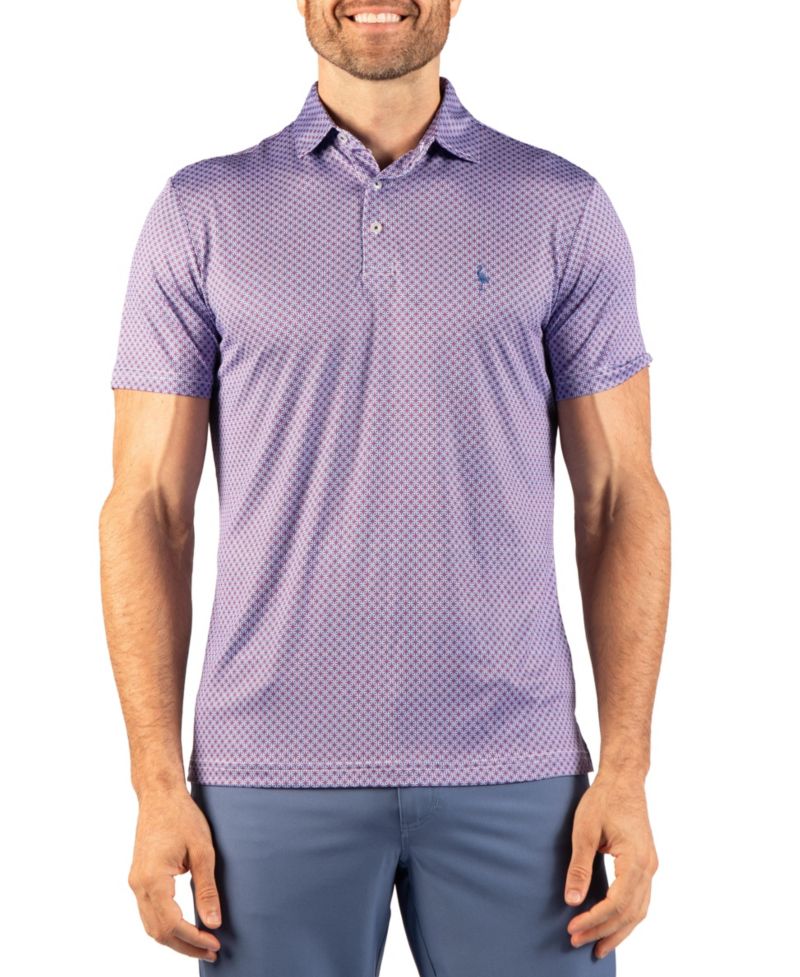 Men's Geo Floral Performance Polo Shirts