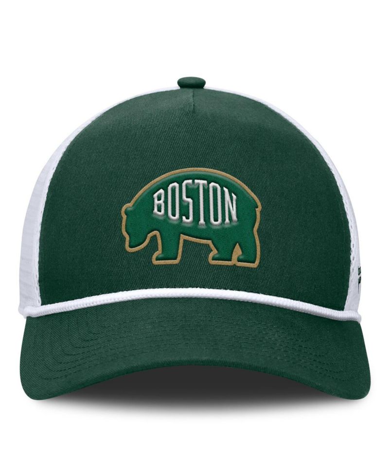 Men's Green/White Boston Bruins Bermuda A-Frame Adjustable Hat