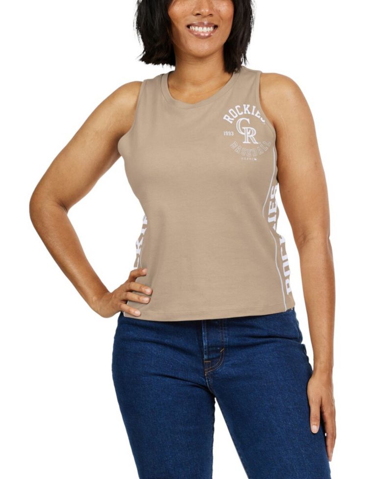 Women's Tan Colorado Rockies Tonal Tank Top
