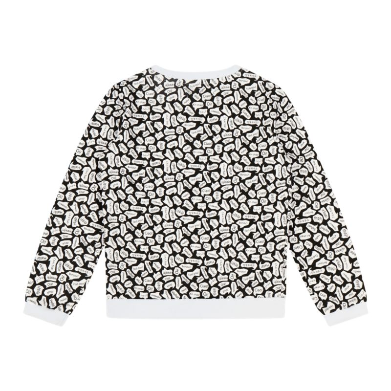 Kids Crewneck Sweatshirt and Jogger Pants Set - Black/White-Hello