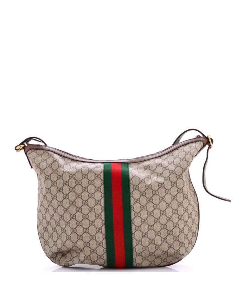 Large Ophidia Half Moon Hobo GG Coated Canvas