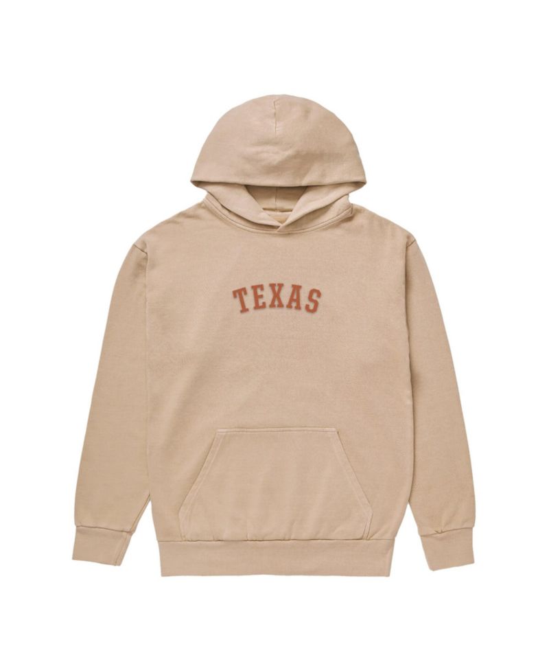 Men's Tan Texas Longhorns Upside Down Embroidered Vintage Heavyweight Hoodie