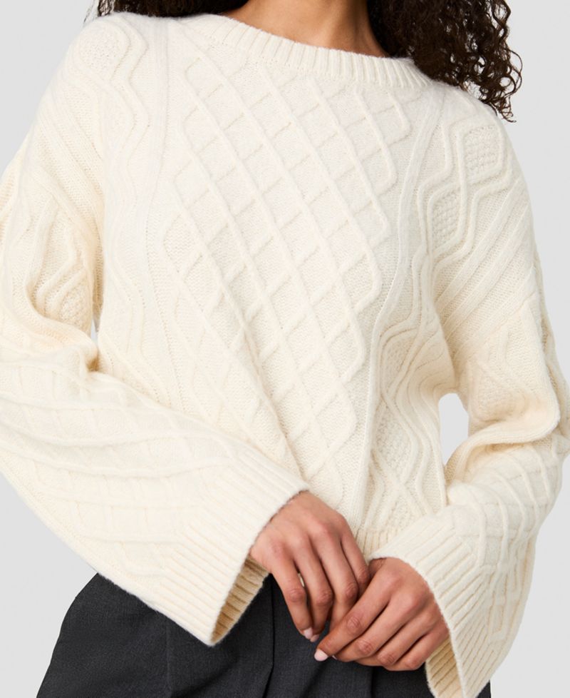 Women's Wesley Cable-Knit Crewneck Pullover Sweater