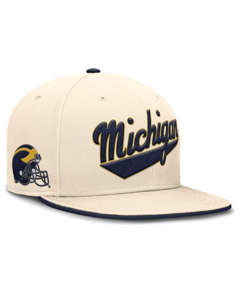 Men's Natural Michigan Wolverines Primetime True Performance Fitted Hat