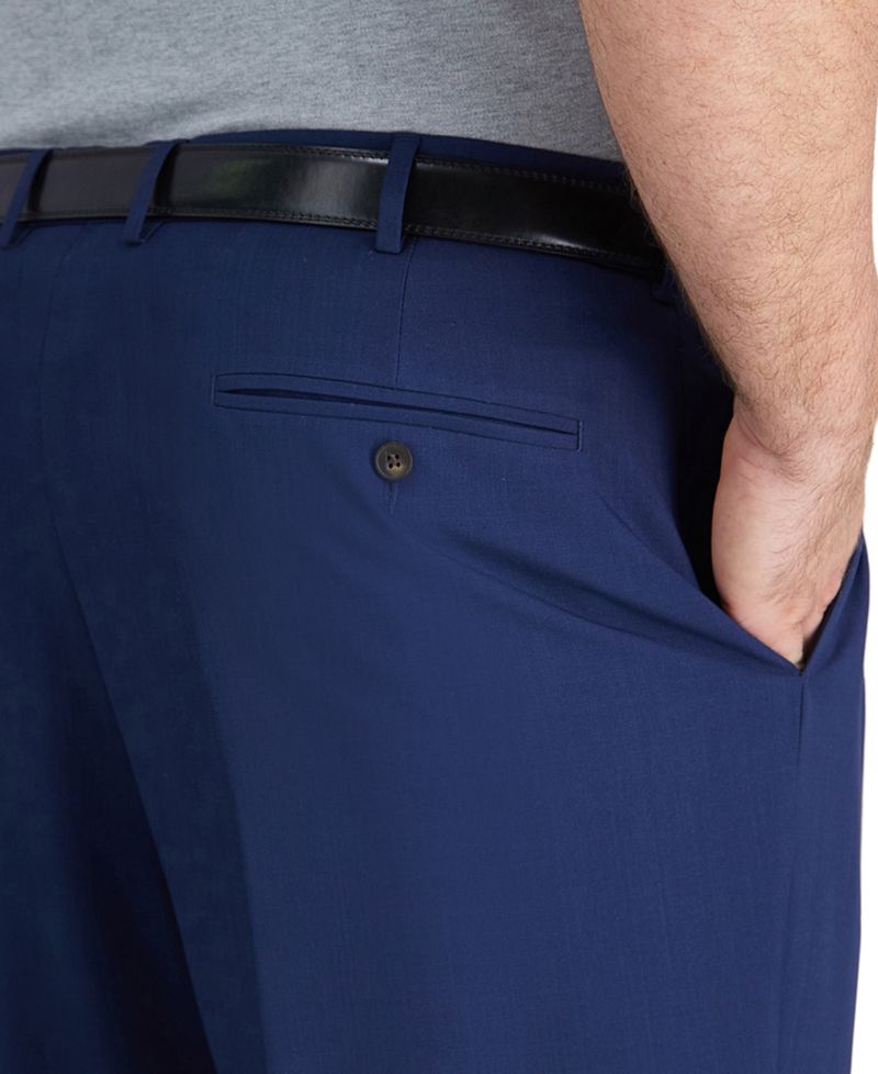Men's Big & Tall Premium Comfort Stretch Classic-Fit Solid Flat Front Dress Pants