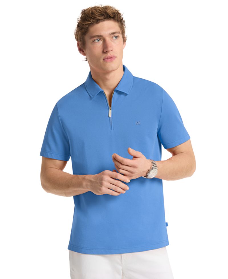 Men's Sleek Regular-Fit Quarter-Zip Polo Shirt
