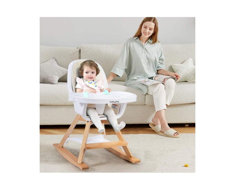 Girls 3-in-1 Convertible Wooden High Chair