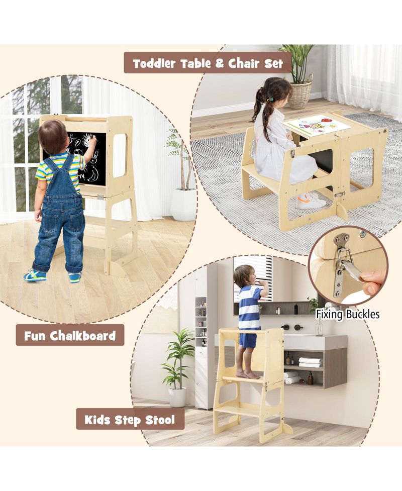 7-in-1 Foldable Wooden Climbing Activity Set, Ages 3+