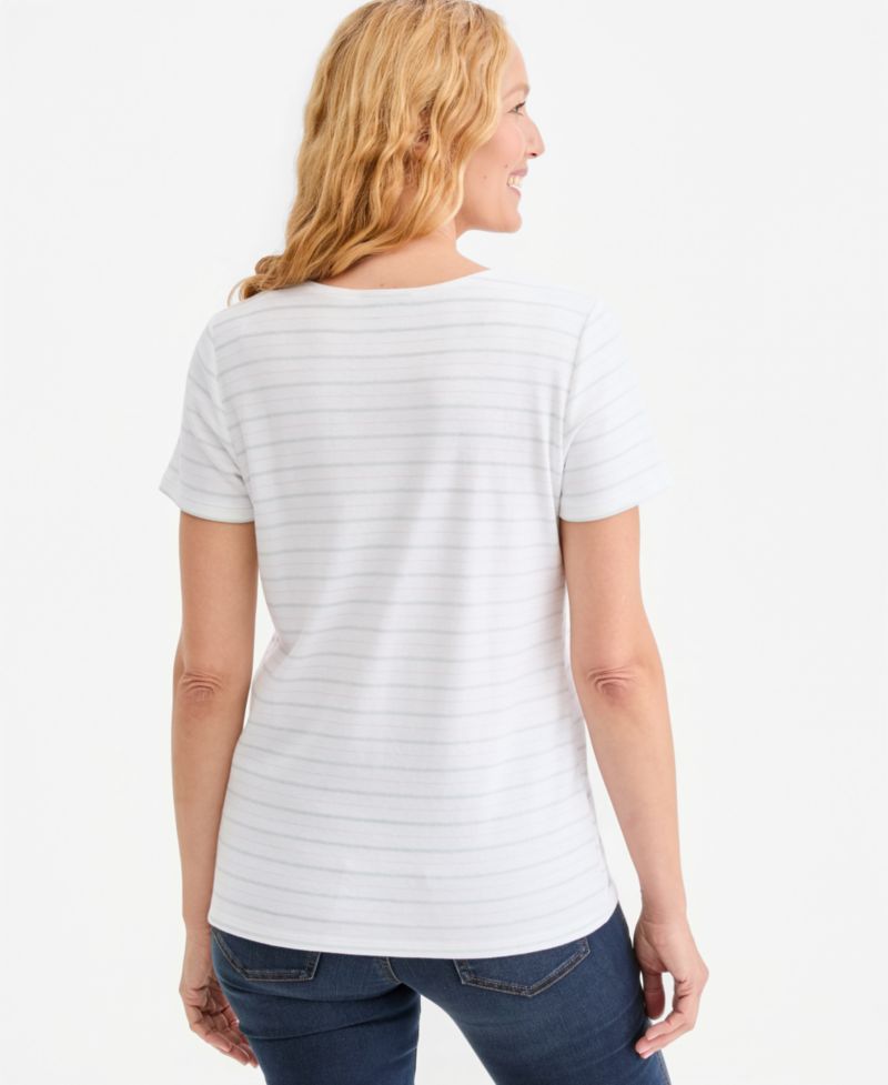 Petite Printed Short-Sleeve Scoop-Neck Top