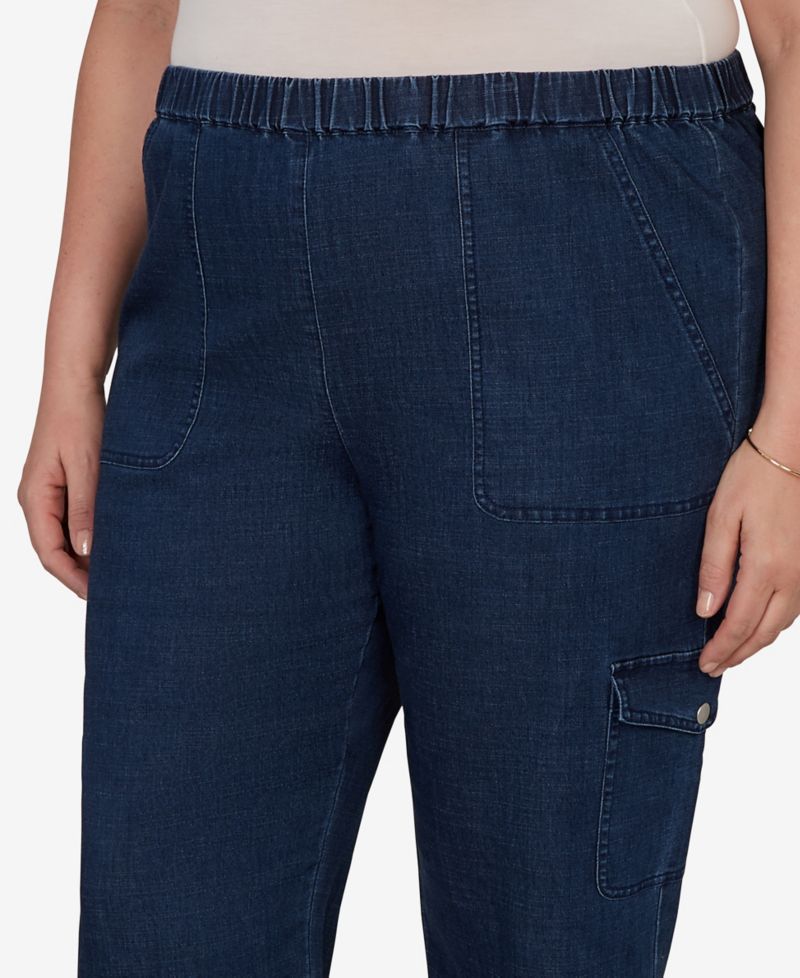 Plus Size Pull-On Cargo Pocket Jeans