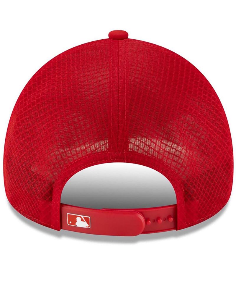Men's Red Los Angeles Angels 2026 Batting Practice Alternate Apex 9FORTY Adjustable Hat