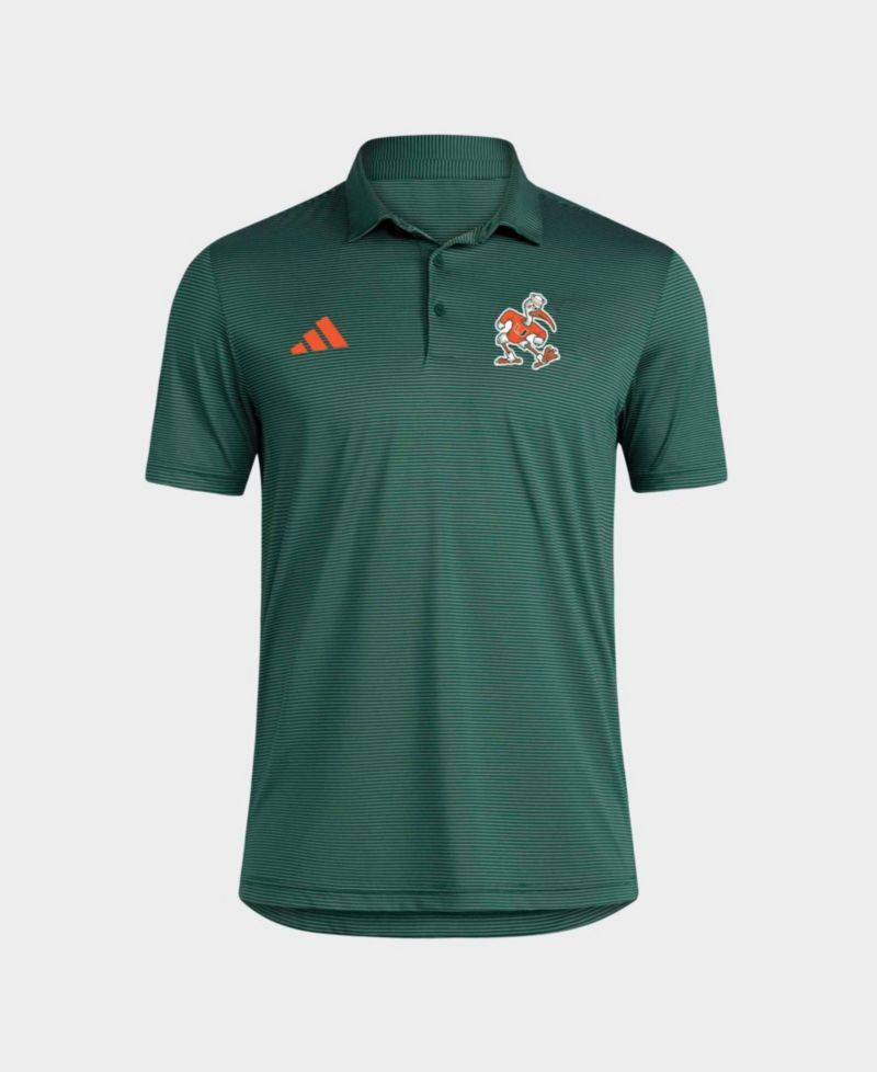 Men's Green Miami Hurricanes Ultimate 365 Stripe Polo