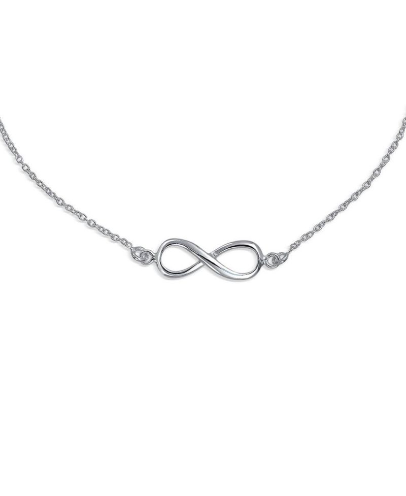 Delicate Romantic Love Knot Infinity Anklet Charm Ankle Bracelet .925 Sterling Silver Adjustable