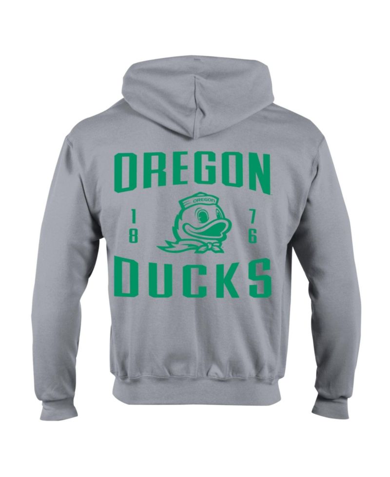Men's Gray Oregon Ducks Varsity Power blend Full-Zip Fleece Hoodie