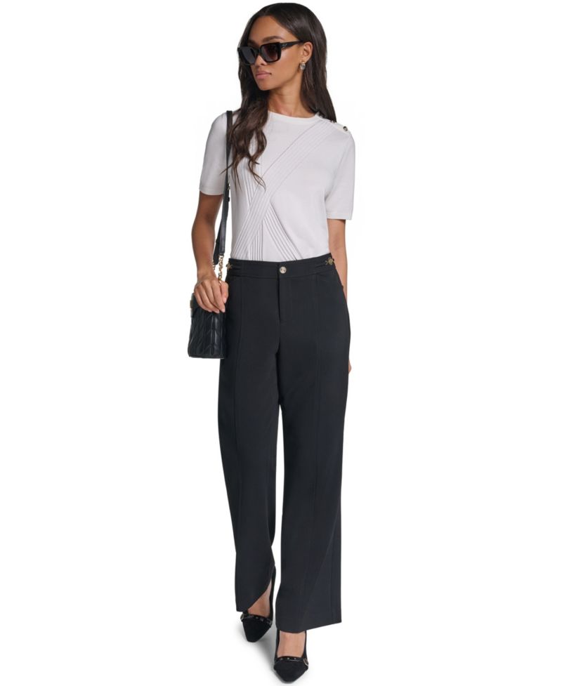 Petite High-Waisted Wide-Leg Pants