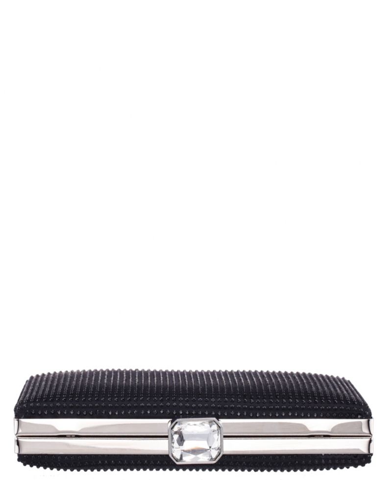 Crystal Minaudiere Lift Lock Clutch