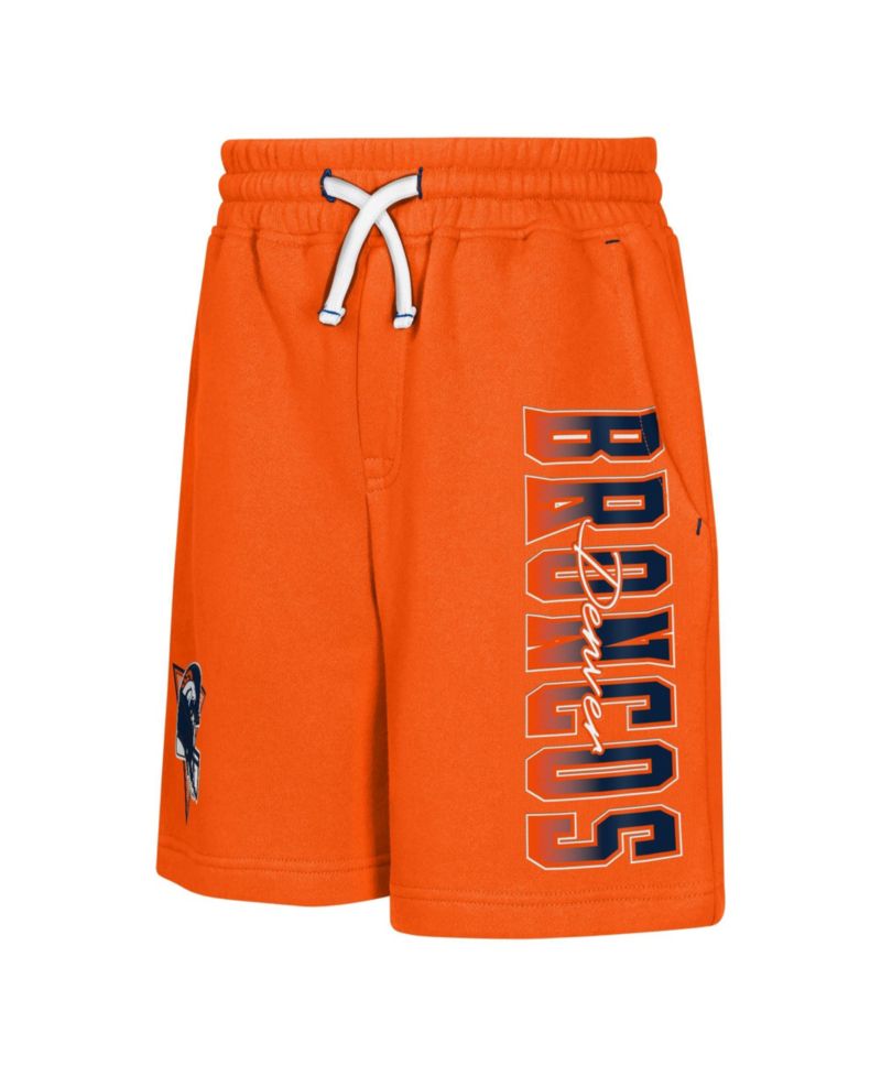 Big Boys and Girls Orange Denver Broncos Audible Fleece Shorts