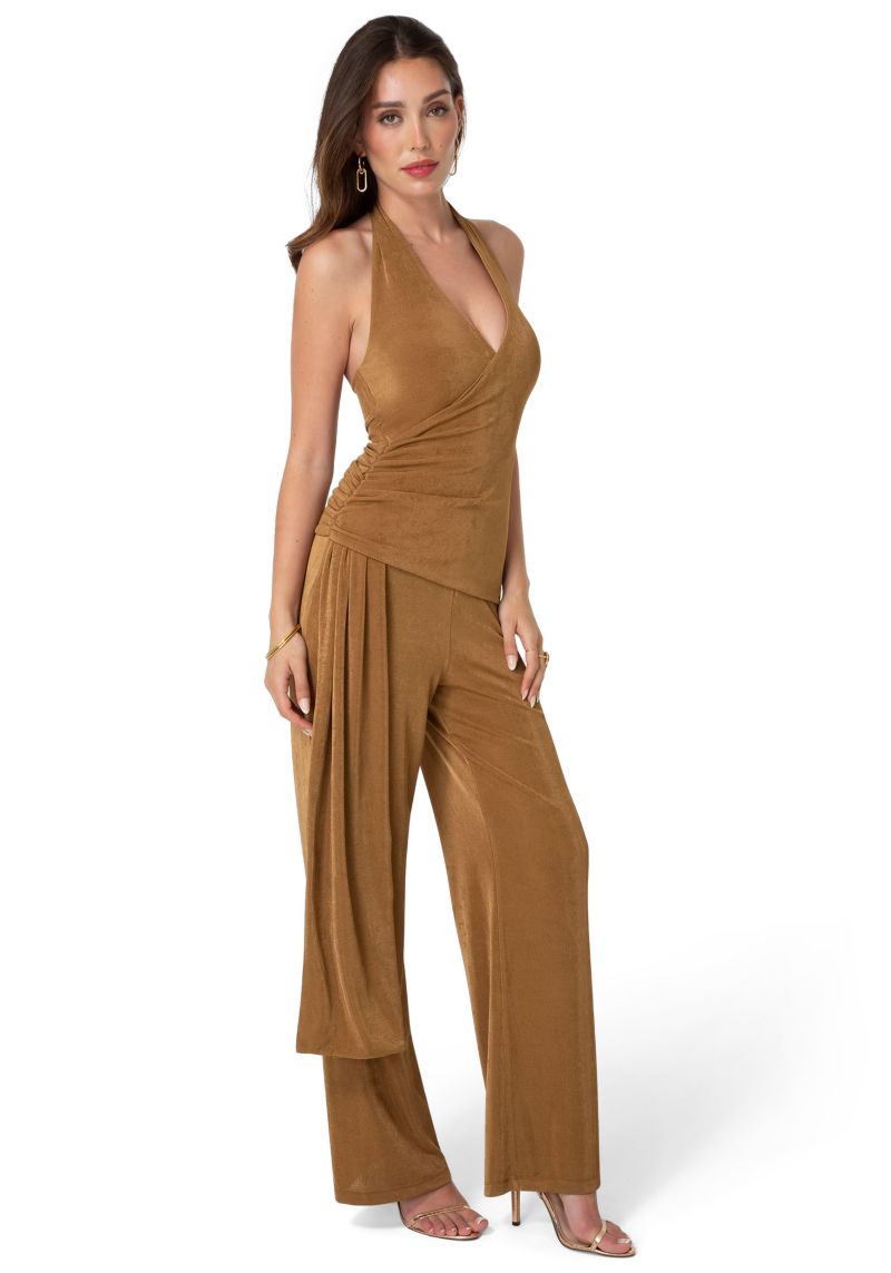 Women's Slinky Drop Waist Halter Jumpsuit