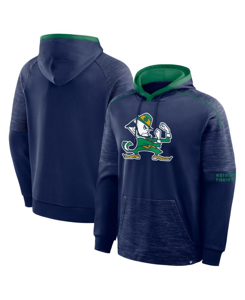 Men's Navy Notre Dame Fighting Irish Quad Defender Pullover Hoodie