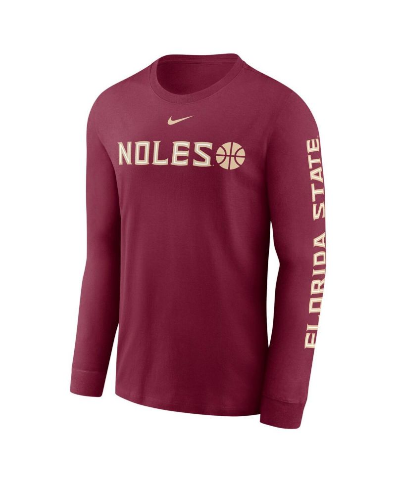 Men's Garnet Florida State Seminoles Basketball Icon Two-Hit Long Sleeve T-Shirt