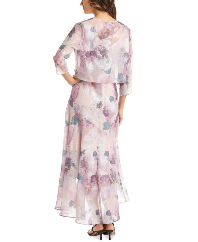 2-Pc. Floral-Print Jacket & Gown Set