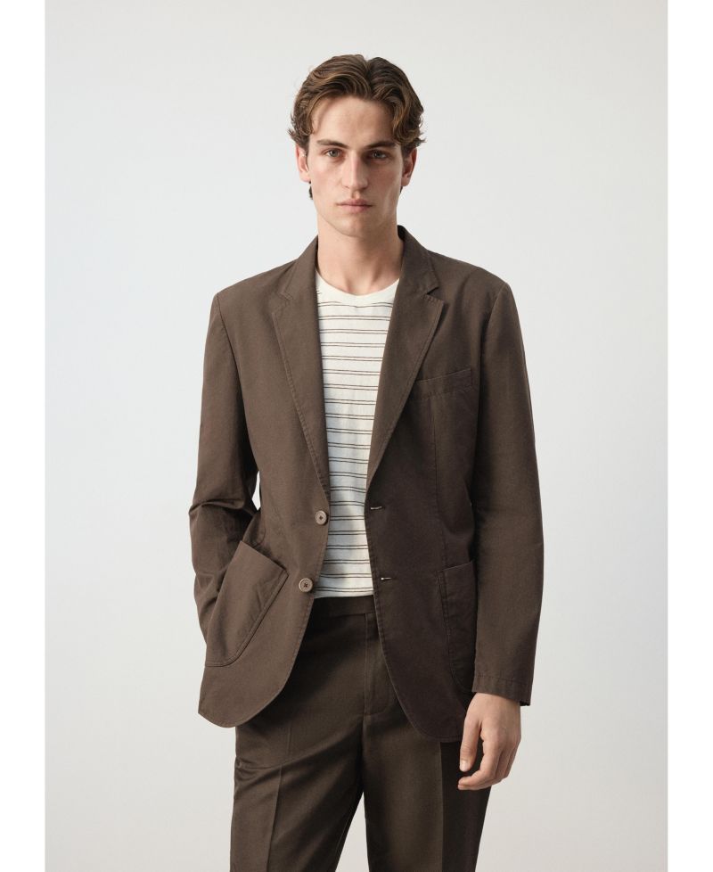 Men's Slim Fit Cotton Lyocell Blend Blazer