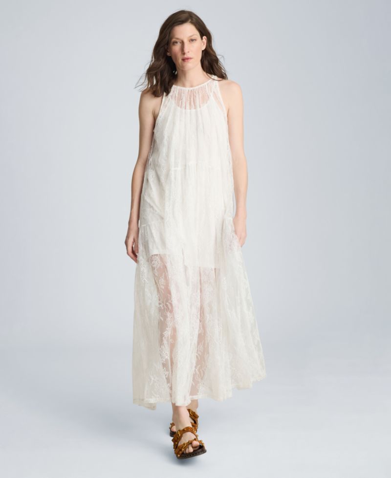 Women's Lace Halter Neck Maxi Dress