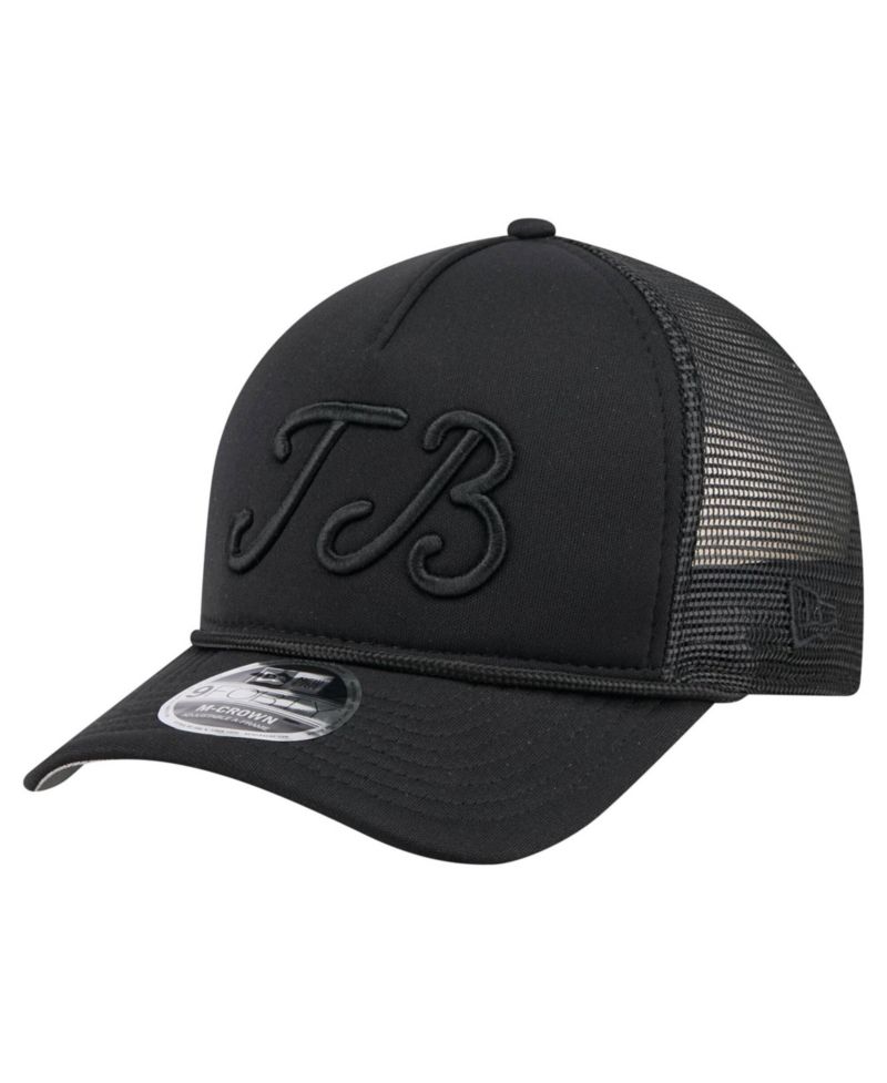 Men's Black Tampa Bay Rays City Initial 9FORTY A-Frame M-Crown Adjustable Trucker Hat