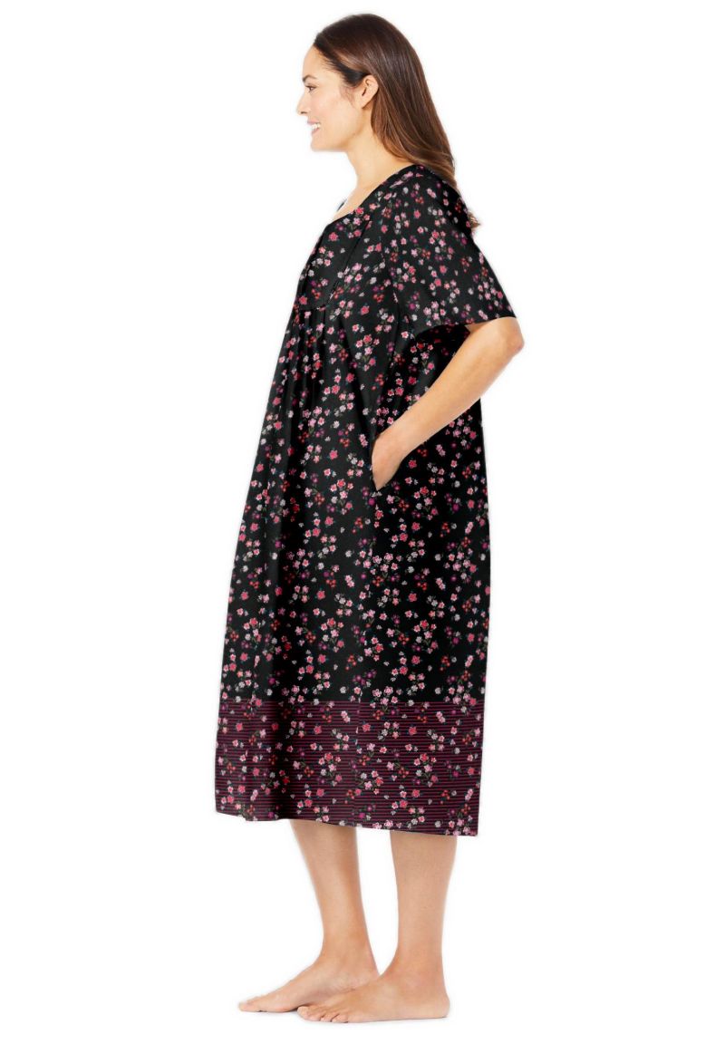 Dreams & Co. Women's Dreams and Co. V-Neck Short Sleeve Maxi T-Shirt Lounger