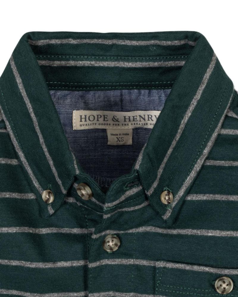 Hope and Henry Little and Big Boys' Organic Long Sleeve Jersey Knit Polo Shirt