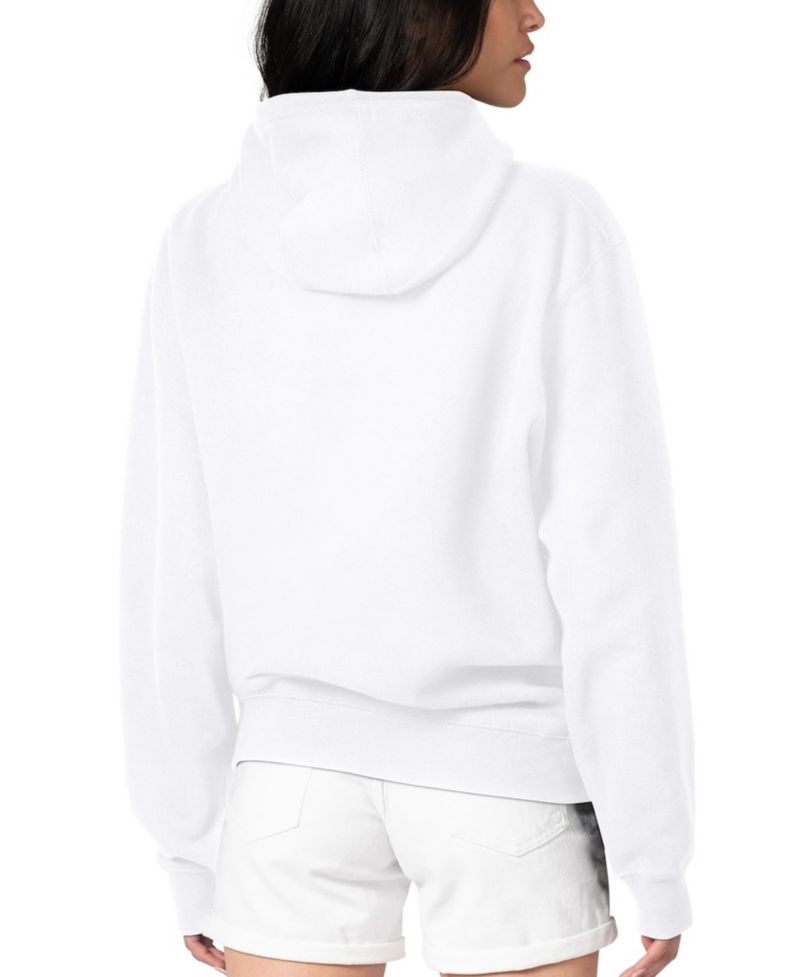 Women's White Kansas City Chiefs Football Logo Fleece Tri-Blend Pullover Hoodie