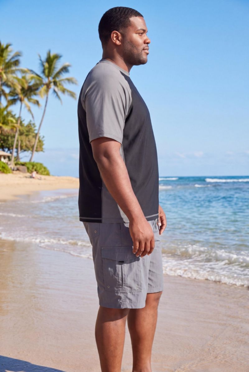 Big & Tall Raglan Short Sleeve Swim Shirt