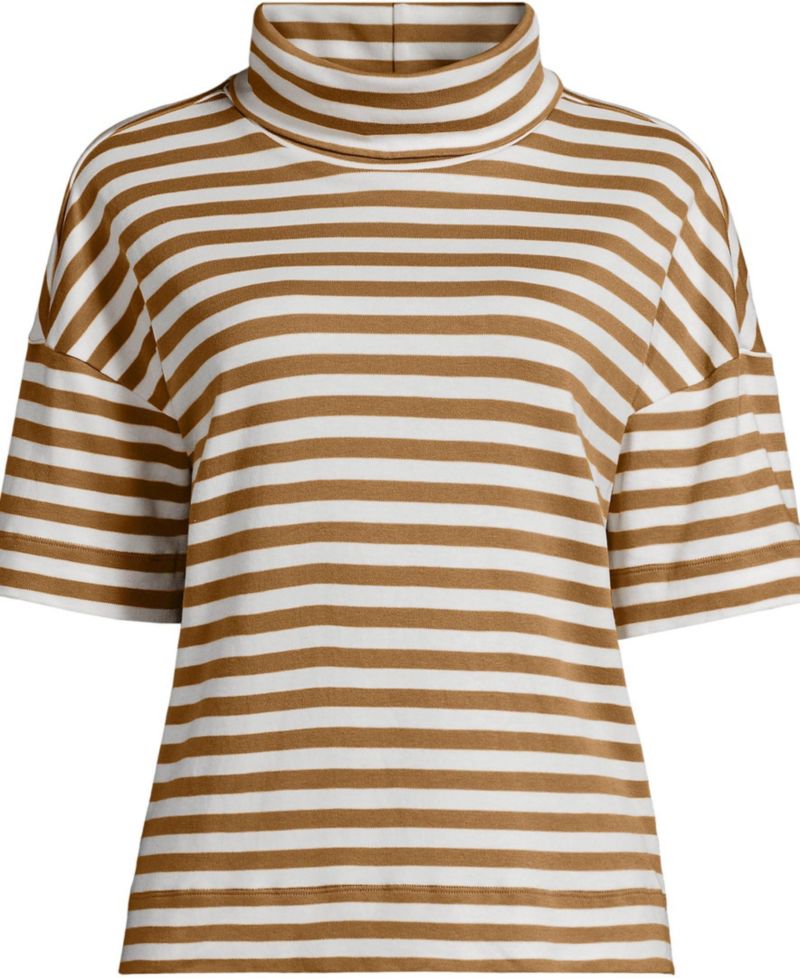 Women's Elbow Sleeve Supima Cotton Relaxed Turtleneck