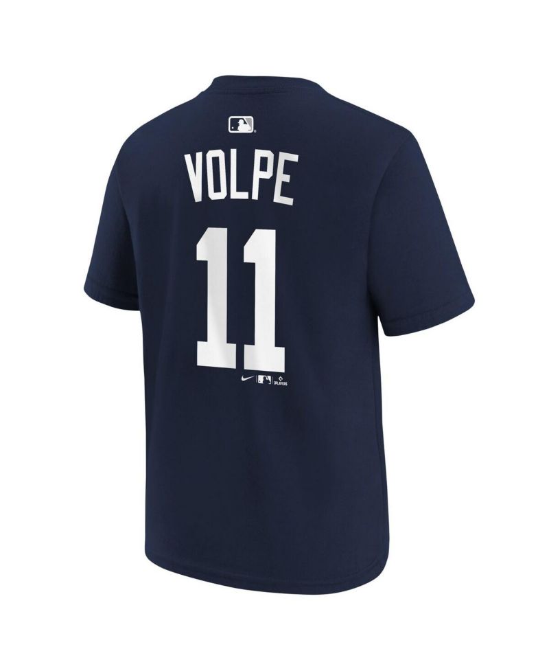 Big Boys and Girls Anthony Volpe Navy New York Yankees Name and Number T-Shirt