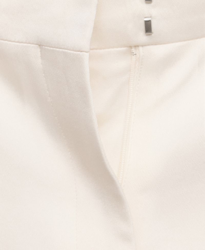 Women's Selection Straight Satin Side-Slits Pants