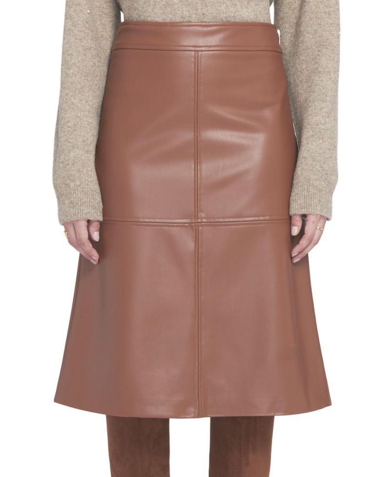 Women's A-Line Faux Leather Skirt