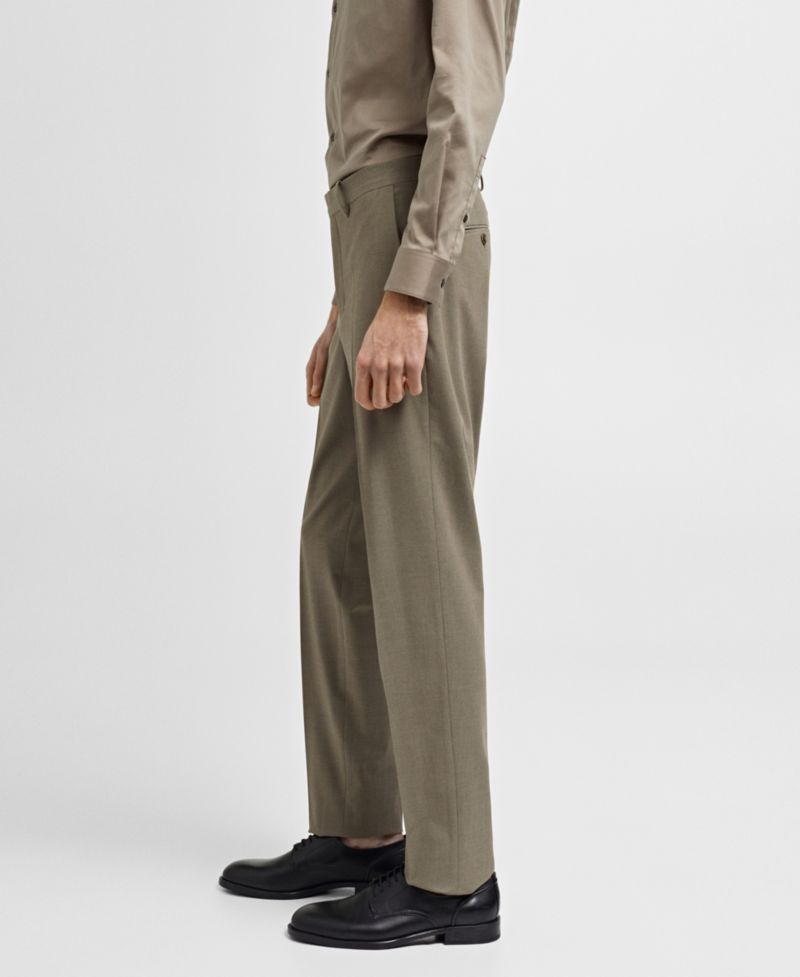 Men's Stretch Fabric Slim-Fit Suit Pants