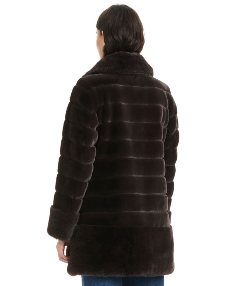 Women's Faux-Fur Notched-Collar Coat