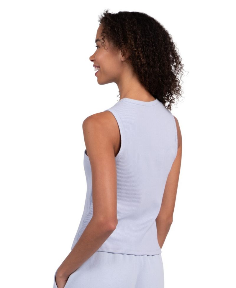 Women's Light Blue New York Yankees Pastels Ribbed Tank Top