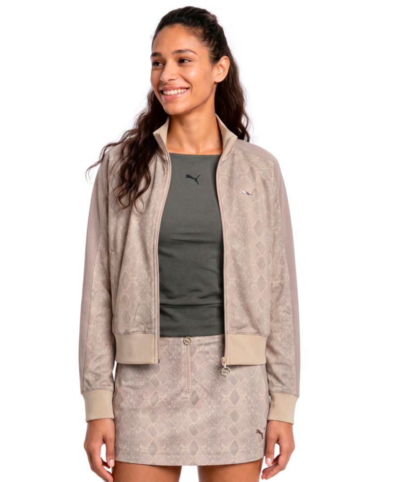 Women's T7 Snake Aop Mock-Neck Track Jacket