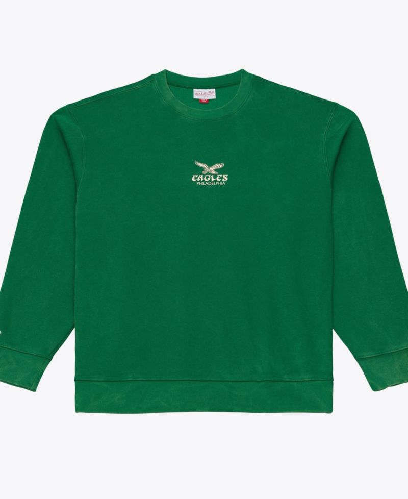 Men's Green Philadelphia Eagles Core Essentials Micro Logo Fleece Sweatshirt