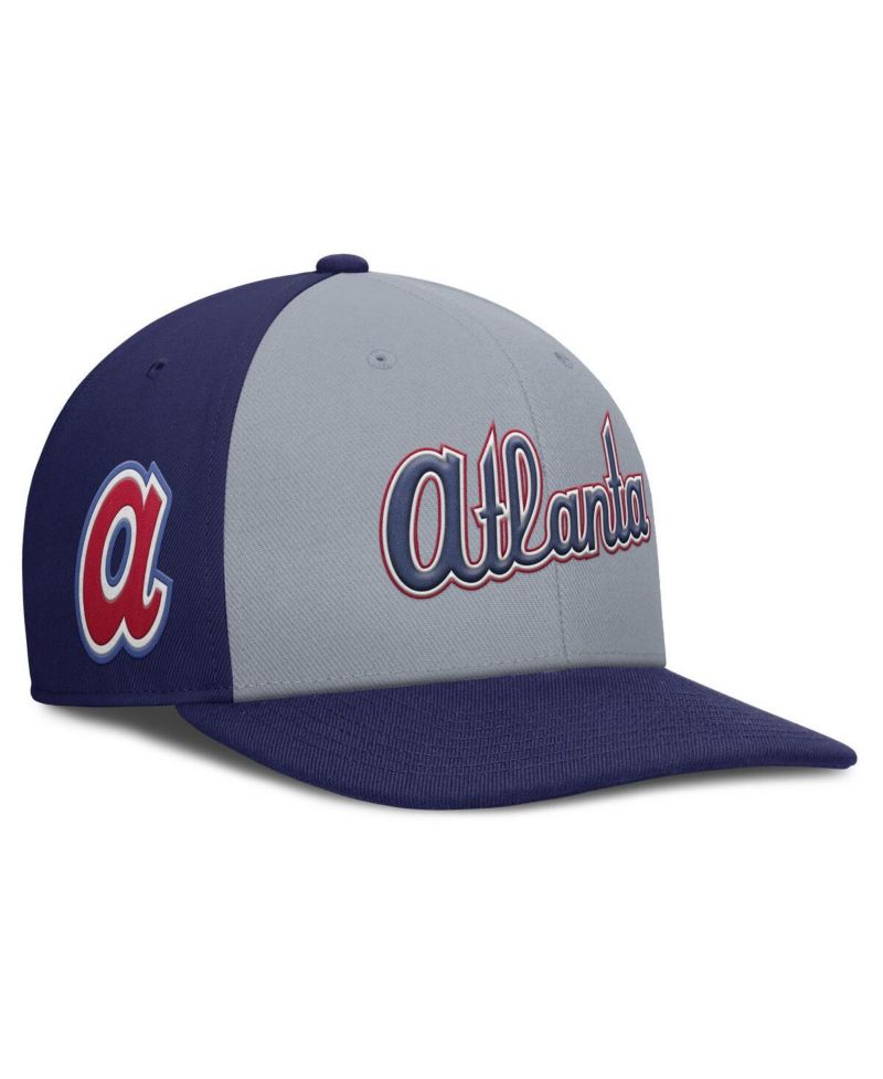 Men's Gray/Royal Atlanta Braves Pro Performance Snapback Hat