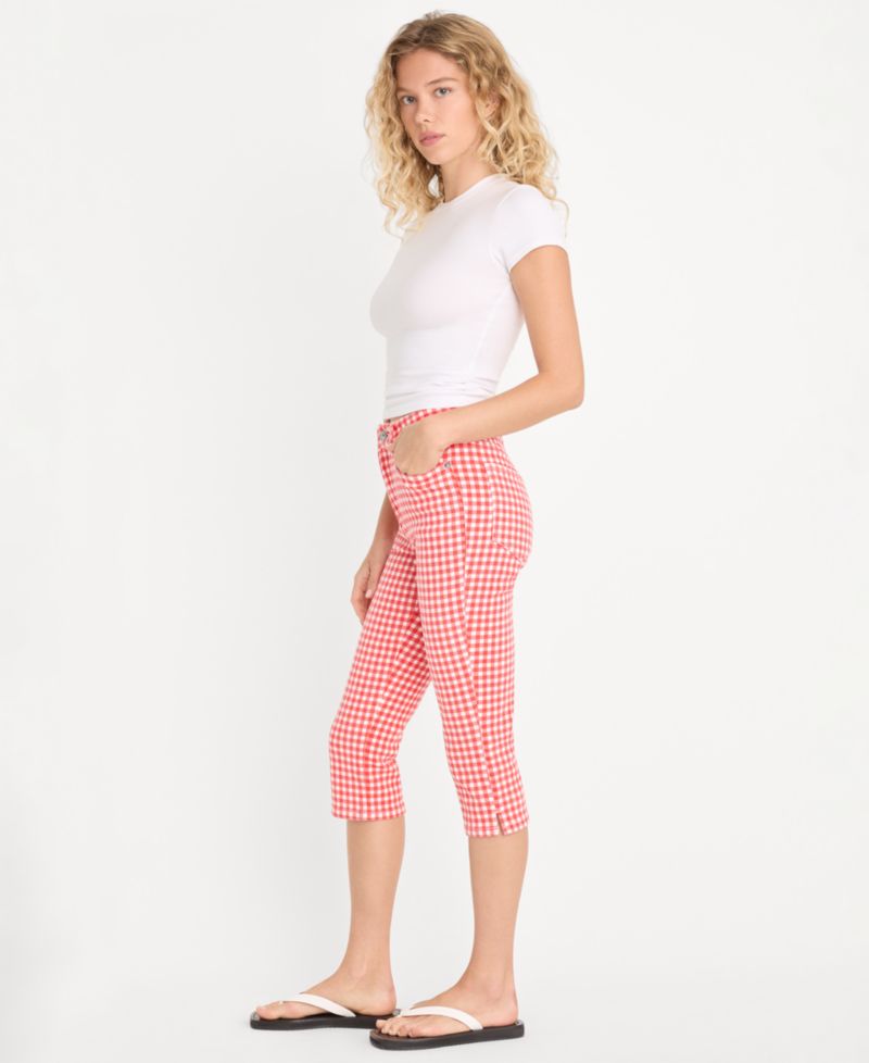 Women's Gingham Capris Pants