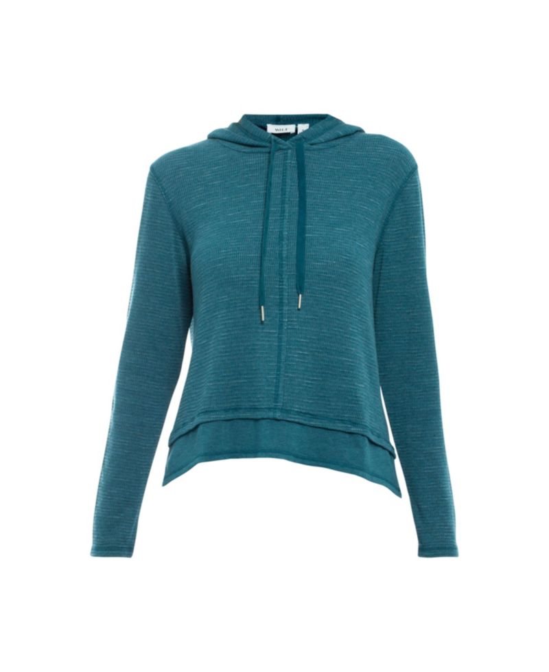 Women's Clothing Long Sleeve Double Peplum Hoodie
