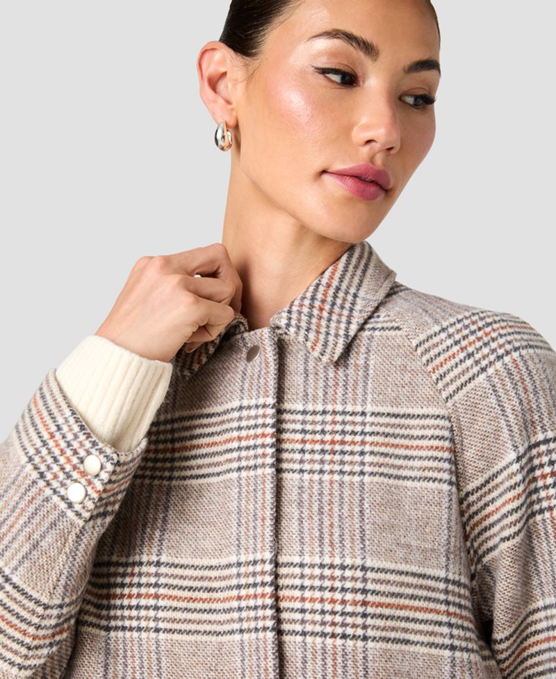 Women's Sutton Tailored Plaid Long Coat