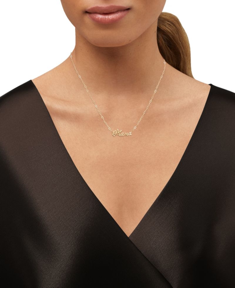 "Mama" Pendant Necklace in 10k Yellow Gold