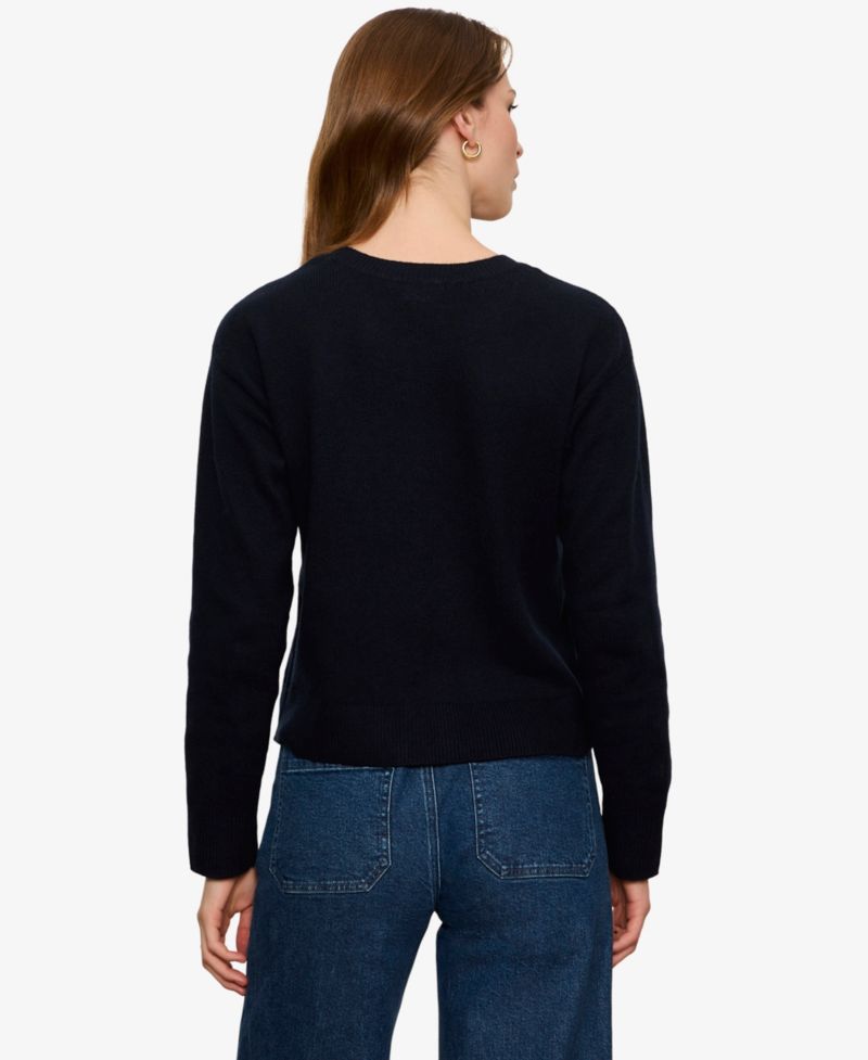Petite Semi-Cropped Crewneck Sweater