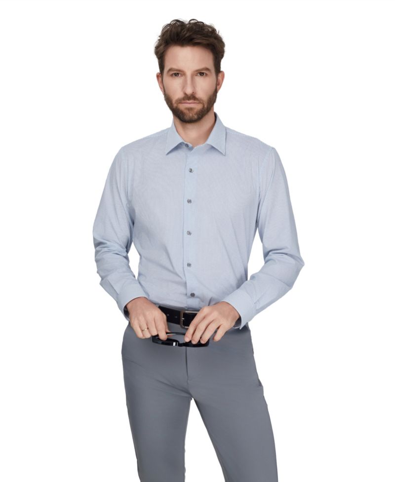 Men's Slim-Fit Spread Collar Dress Shirt