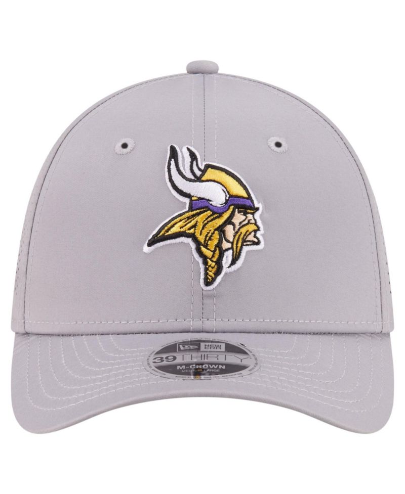 Men's Gray Minnesota Vikings 39THIRTY M-Crown Stretch Hat