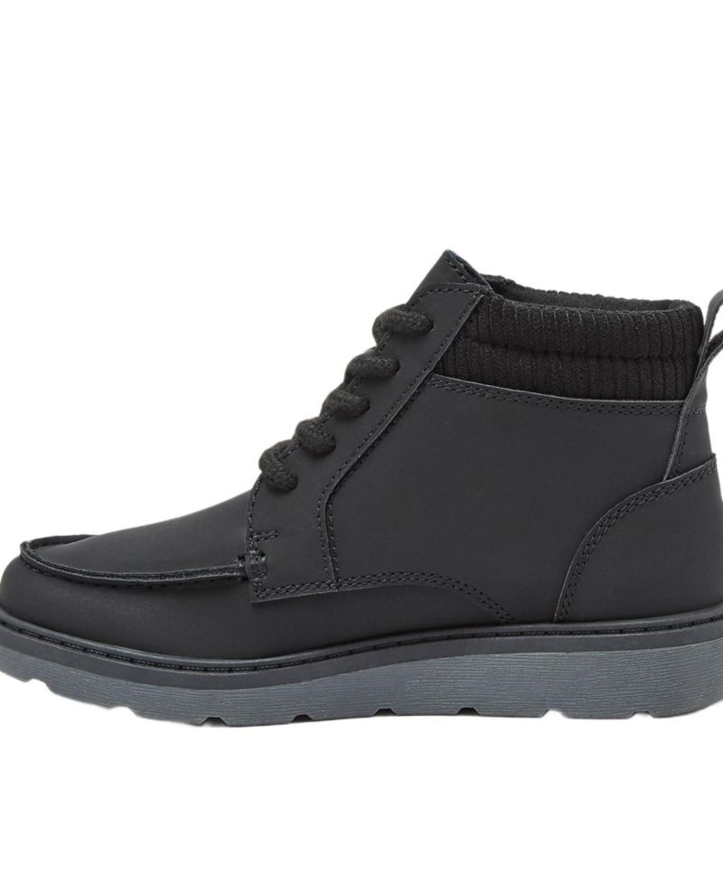 Kids Moc Toe Flannel Lined Lace Up Boots
